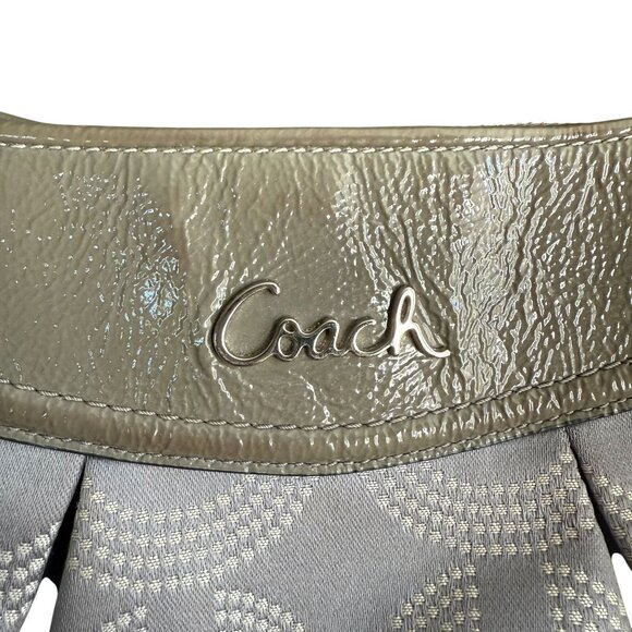 Coach Dotted Jacquard C Print Ashley Shoulder Bag Women's Gray White Modern - Picture 2 of 11